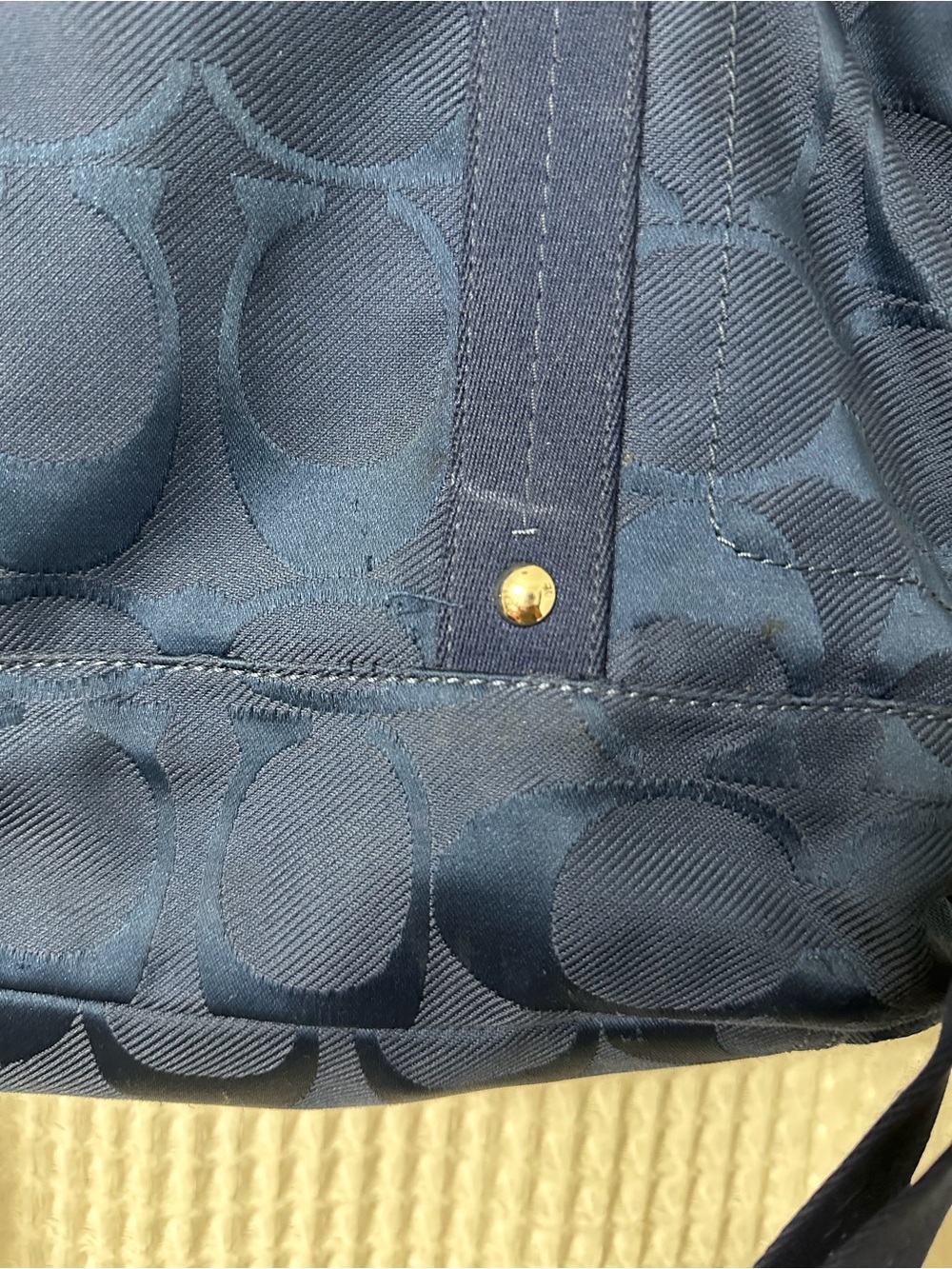 Y2K Coach Navy Tote Bag with Detachable Strap - Picture 2 of 9